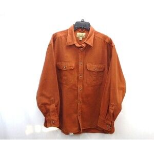 Cabela’s Deerskin Soft Chamois Mens Size XL Burnt Orange Button Shirt Made Peru